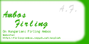 ambos firling business card